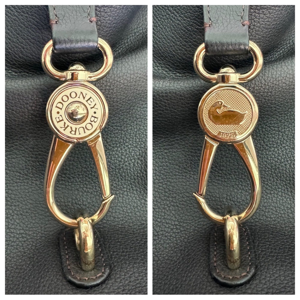 Dooney & Bourke Belvedere Black Pebble Leather LOGO LOCK Hobo Shoulder Bag $498 - Picture 3 of 9